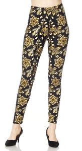 2031 Golden Honey Floral LEGGINGS JV1-Q34BL