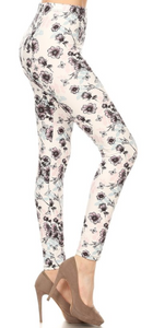 2060 Subtle Floral Pastel LEGGINGS & CAPRI