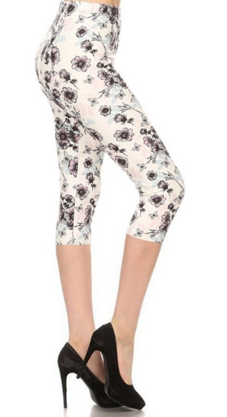 2060 Subtle Floral Pastel LEGGINGS & CAPRI
