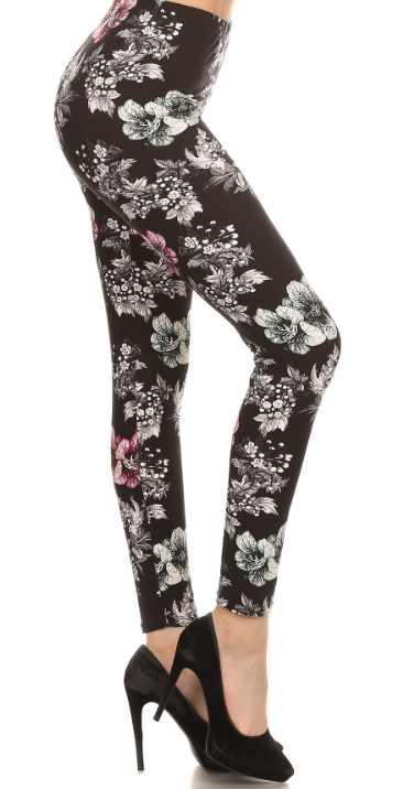 2078 Field of Floral LEGGINGS or CAPRIS