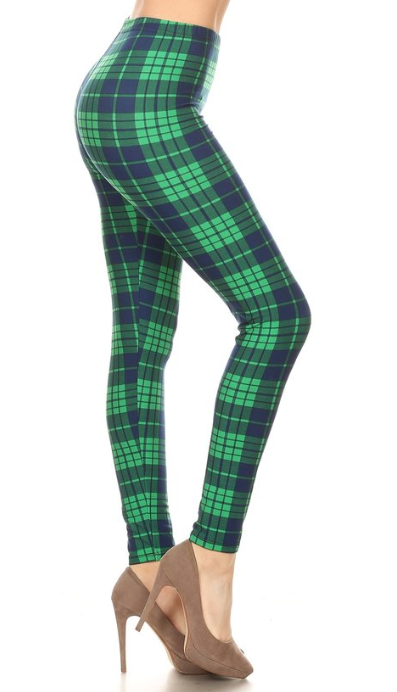 2086 Navy Green Plaid LEGGINGS or CAPRI