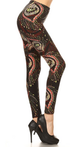 2118 Paisley Feather LEGGINGS JV1-Q47B G