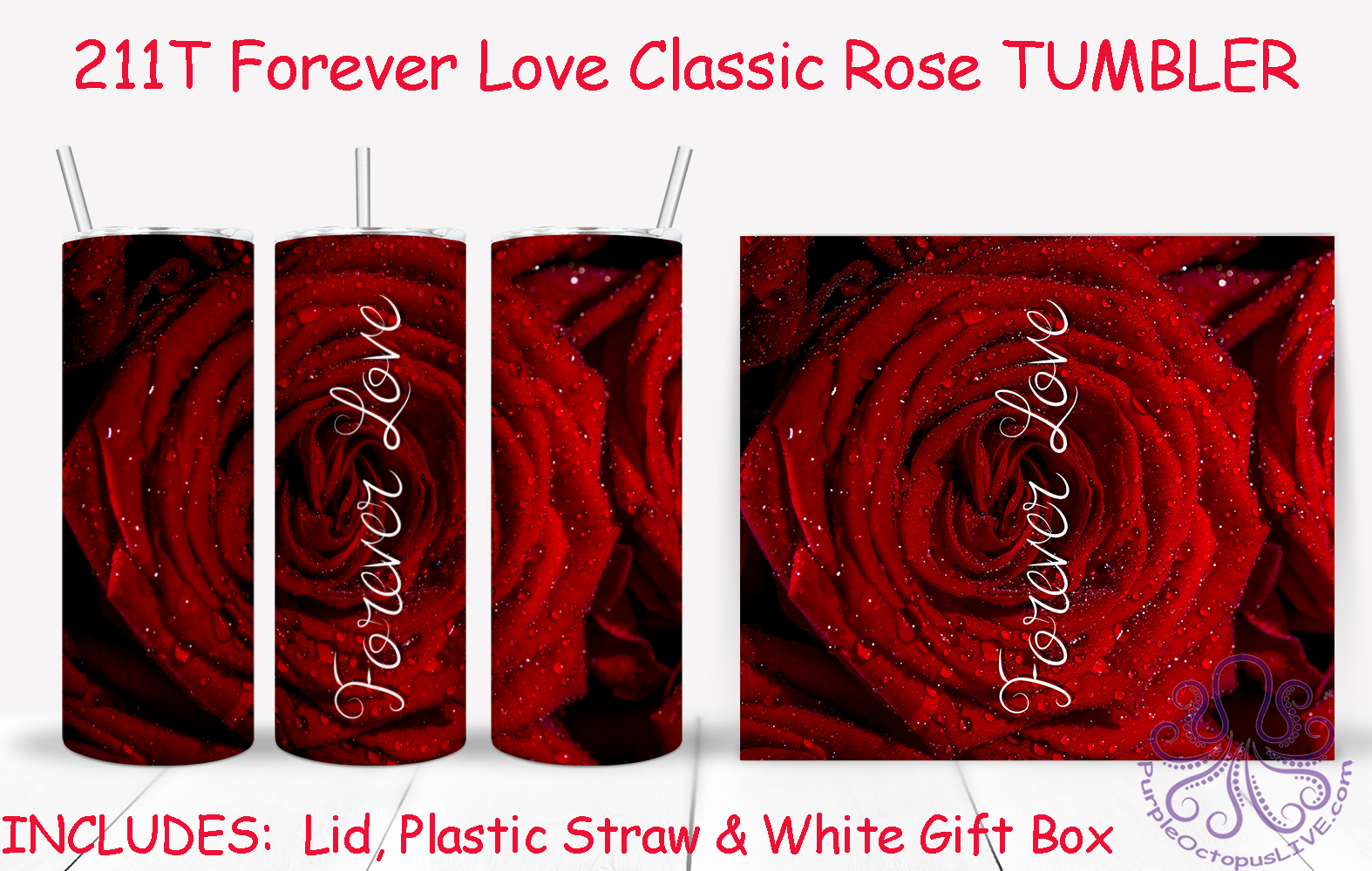 211T Forever Love Classic Rose TUMBLER - TBM