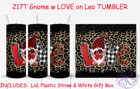 217T Gnome w LOVE on Leo TUMBLER - TBM