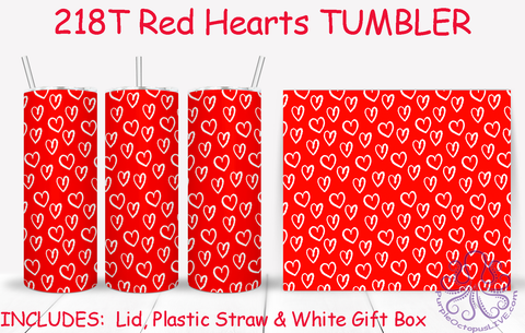 218T Red Hearts TUMBLER - TBM