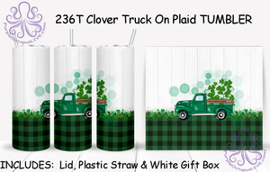 236T Clover Truck On Plaid TUMBLER - TBM