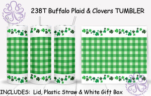 238T Buffalo Plaid & Clovers TUMBLER - TBM