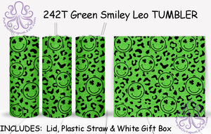 242T Green Smiley Leo TUMBLER - TBM