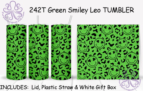 242T Green Smiley Leo TUMBLER - TBM