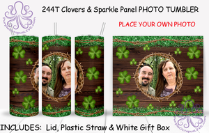 244T Clovers & Sparkle Panel PHOTO TUMBLER -TBM