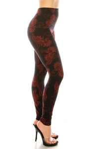 2473 DK Red Paisley LEGGINGS