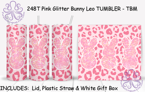 248T Pink Glitter Bunny Leo TUMBLER - TBM