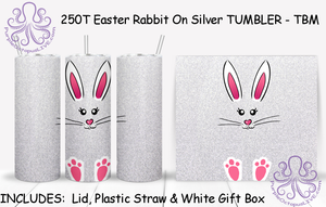 250T Easter Rabbit On Silver TUMBLER - TBM