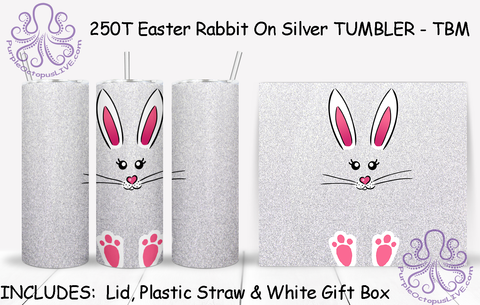 250T Easter Rabbit On Silver TUMBLER - TBM