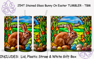 254T Stained Glass Bunny On Easter TUMBLER - TBM