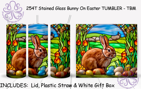 254T Stained Glass Bunny On Easter TUMBLER - TBM