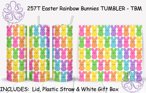 257T Easter Rainbow Bunnies TUMBLER - TBM