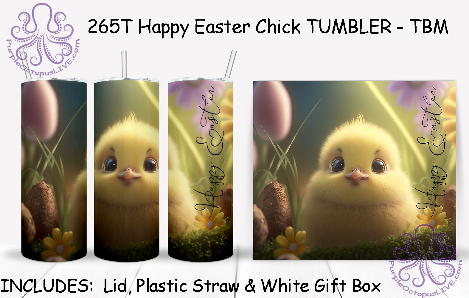 265T Happy Easter Chick TUMBLER - TBM