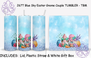 267T Blue Sky Easter Gnome Couple TUMBLER - TBM