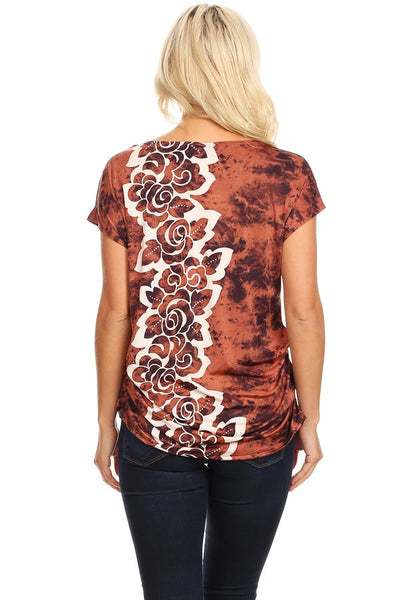 3007 Tie Dye Floral PRINT TOP