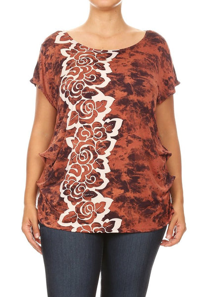 3007 Tie Dye Floral PRINT TOP