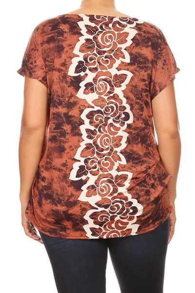 3007 Tie Dye Floral PRINT TOP
