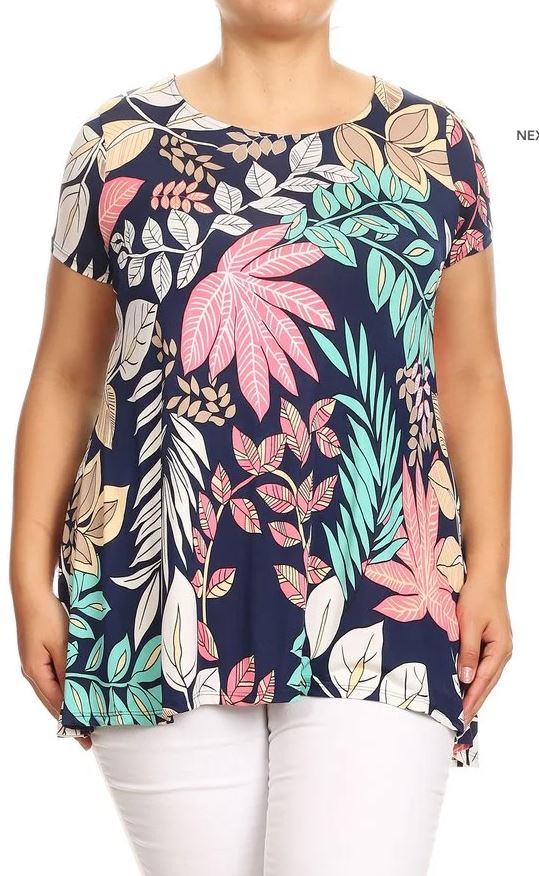 3021 1/4S Pastel Leaves PRINT TOP