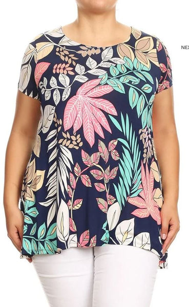 3021 1/4S Pastel Leaves PRINT TOP