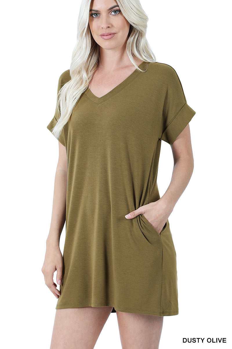 4351 1/4S Rolled VN LL TOP w PKTS in DUSTY OLIVE