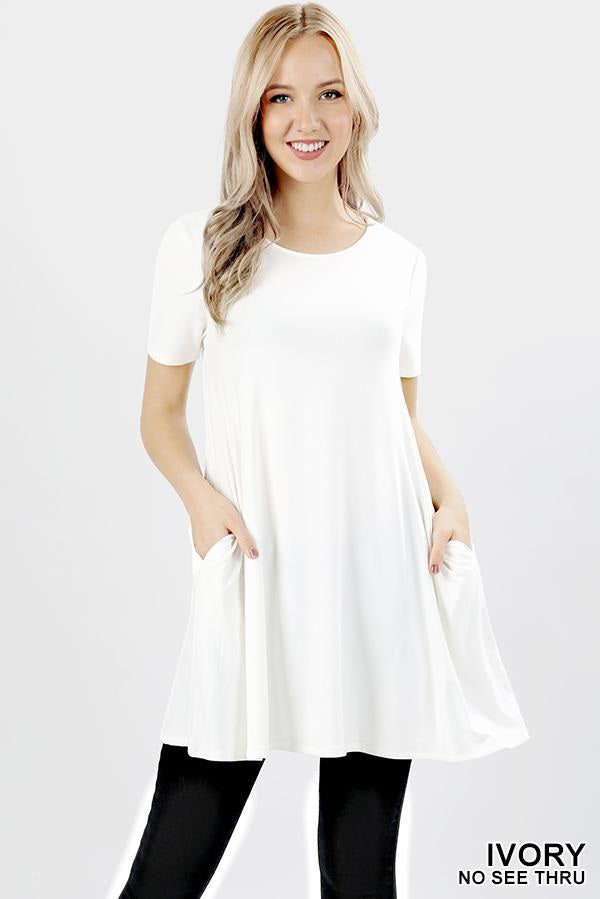 4797 1/4S LL Flared TOP w PKTS in IVORY