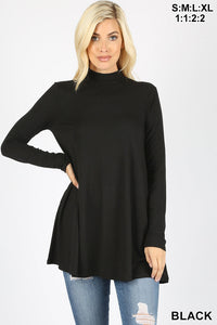 5244 4/4S Mock Neck w PKTS TOP in BLACK JV-HA33B G