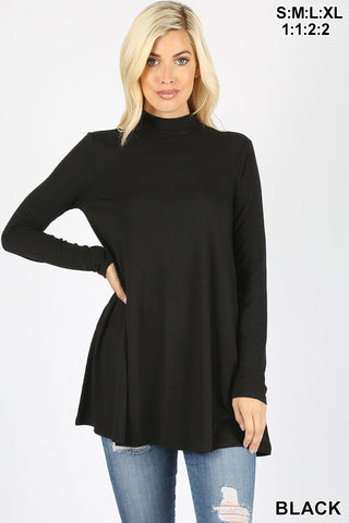 5244 4/4S Mock Neck w PKTS TOP in BLACK JV-HA33B G