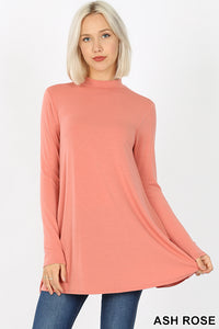 5268 4/4S Mock Neck w PKTS TOP in ASH ROSE