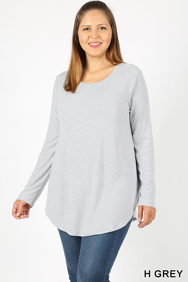 5308 4/4S Round Neck & Hem TOP in H GREY