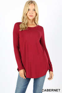 5313 4/4S Round Neck & Hem TOP in CABERNET