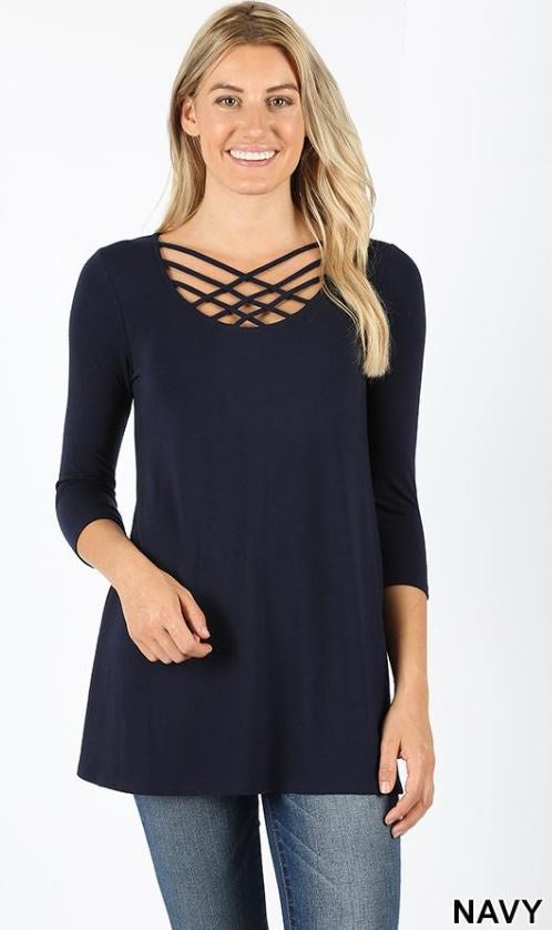 580 3/4S Triple Lattice TOP in NAVY