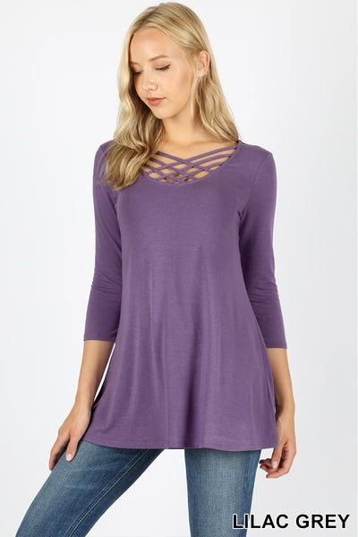 584 3/4S Triple Lattice TOP in LILAC GREY