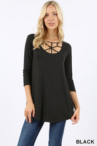 5878 3/4S Web Front TOP in BLACK JV-KO
