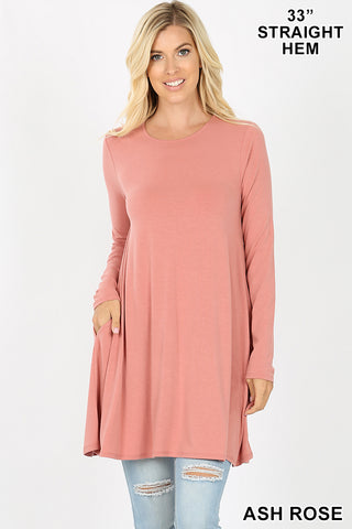5936 4/4S LL Flared TOP w PKTS in ASH ROSE