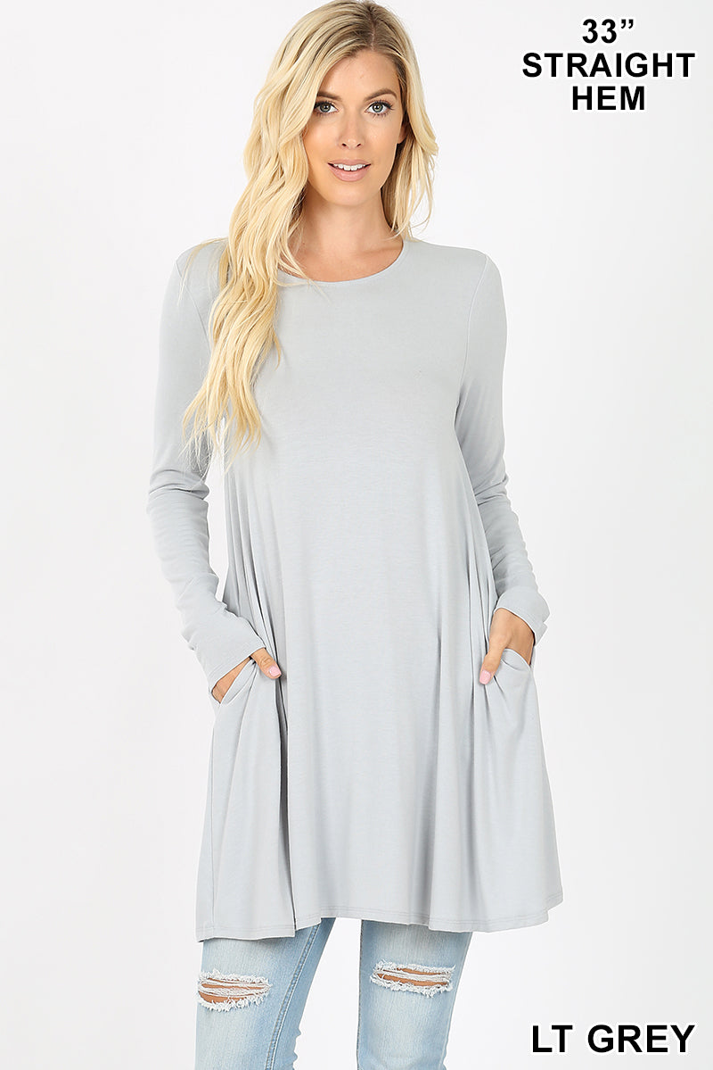 5937 4/4S LL Flared TOP w PKTS in H GREY