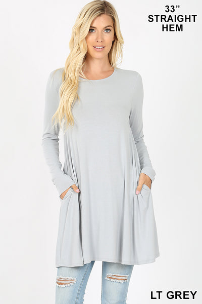 5937 4/4S LL Flared TOP w PKTS in H GREY