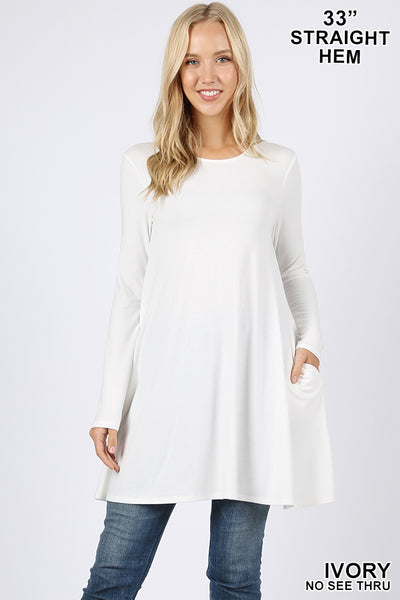 5941 4/4S LL Flared TOP w PKTS in IVORY