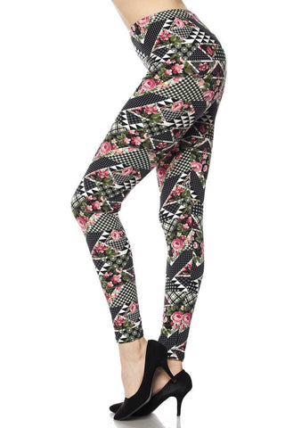 637 Floral Geo Mix LEGGINGS
