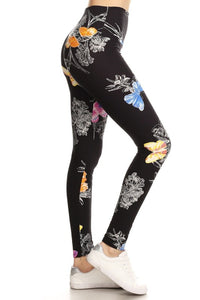 705 Butterfly Floral LEGGINGS JV1-Q76B G