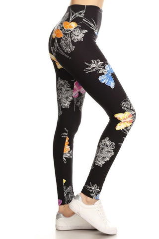 705 Butterfly Floral LEGGINGS JV1-Q76B G