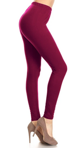 722 Wine SOLID 3X5X LEGGINGS