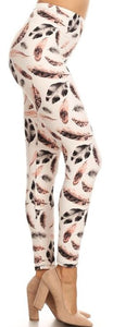 725 Ivory Feathers LEGGINGS JV1-Q87B