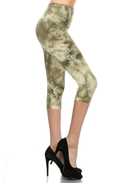 765 Green Marble Tie Dye LEGGINGS & CAPRI