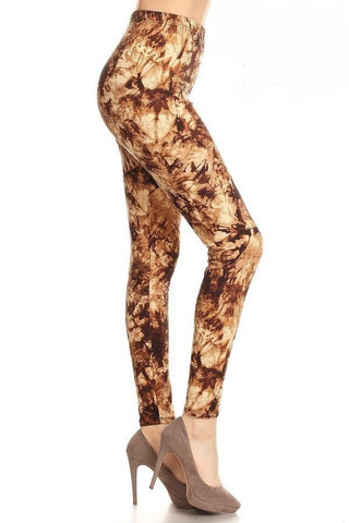 767 Walnut Cream Tie Dye LEGGINGS