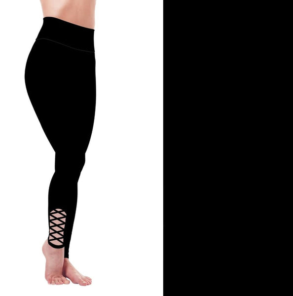 7690 Criss Cross Black DESIGNER LEGGINGS or CAPRI JV-CC3C G’